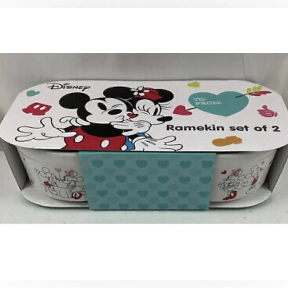 ❤️❤️Disney Minnie and Mickey Mouse Be My Valentine Lovers Ramekins - Set of 2